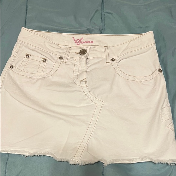 bebe Dresses & Skirts - Bebe white  Denim Skirt